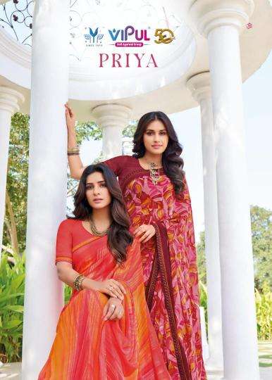 Vipul fashion priya series 80802-80813 georgette wholesale saree