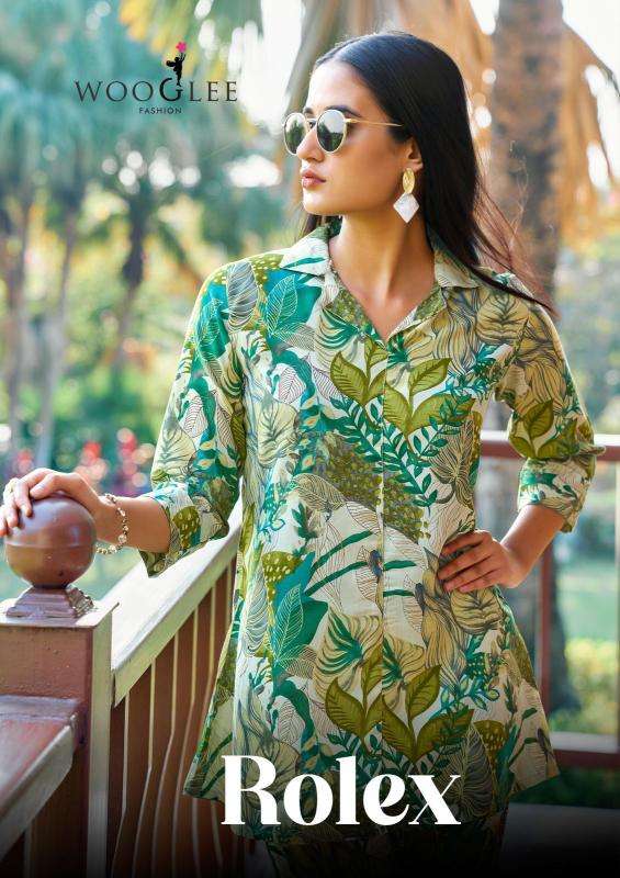 wooglee rolex series 3001-3006 Rayon Print kurti with bottom