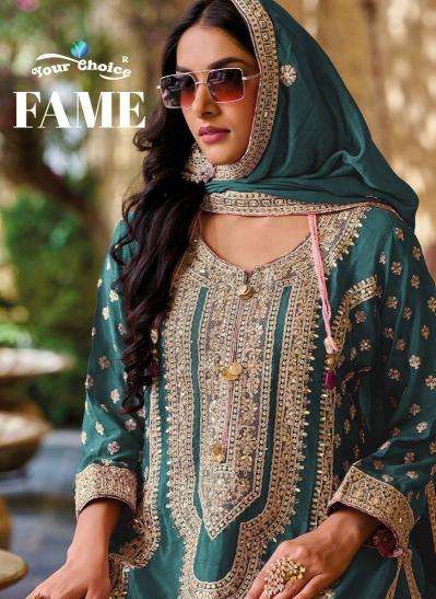 your choice fame series 1001 to 1003 chinon readymade pakistani salwar kameez in wholesale