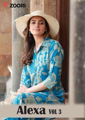 zoori alexa vol 3 series 1011-1016 Rayon Print kurti with bottom