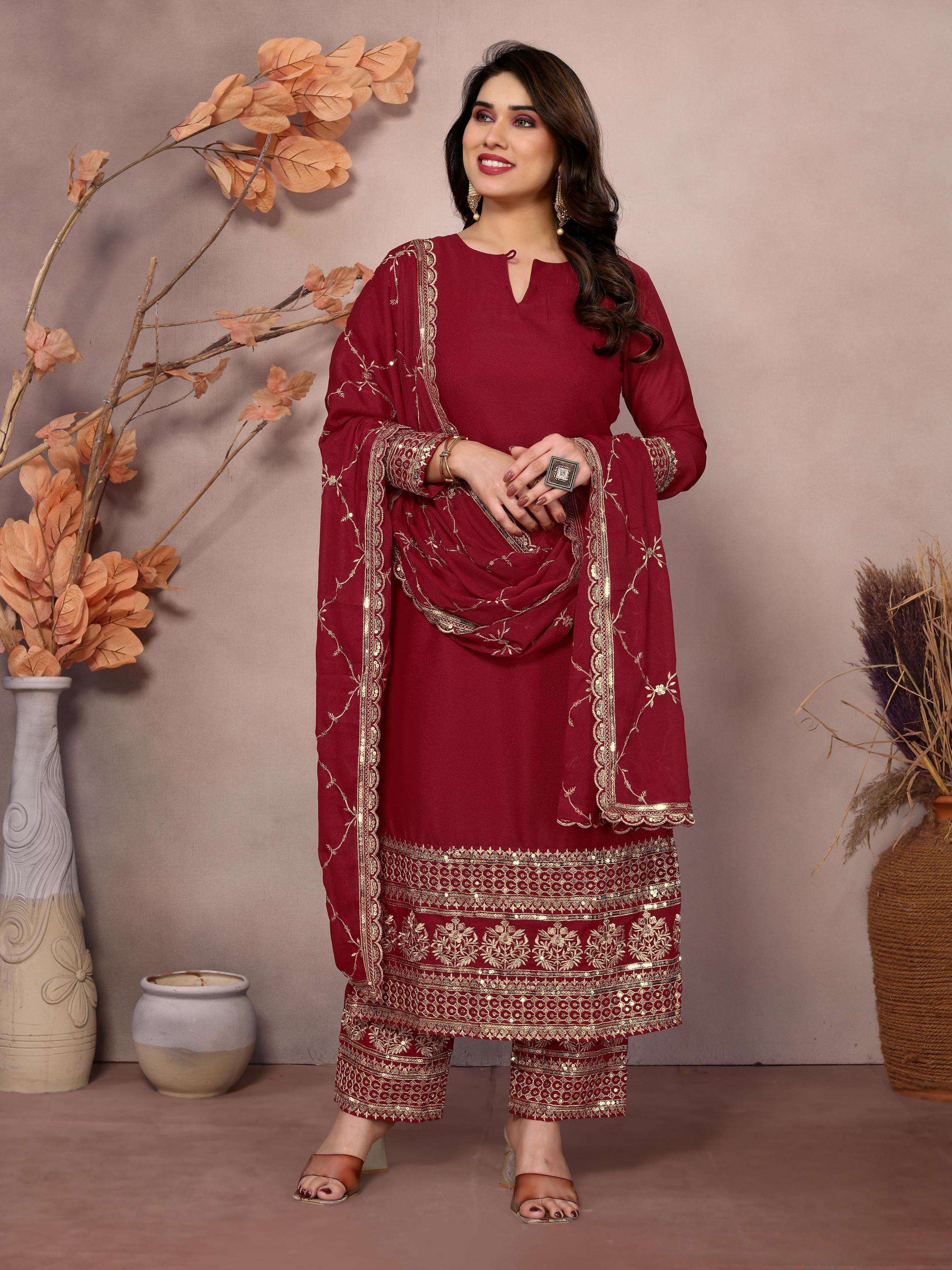 5064 readymade star georgette combo set party wear suits for women
