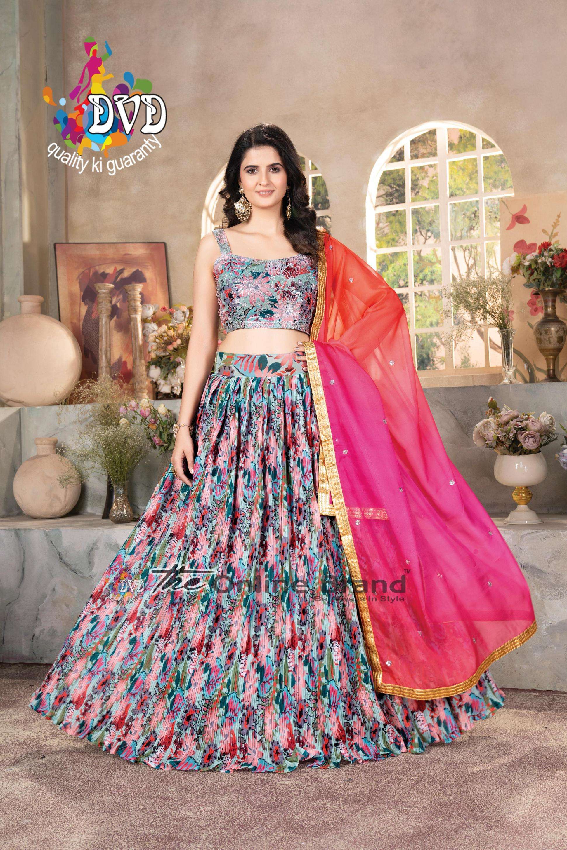 9235 tabby organza traditional chaniya choli wholesaler