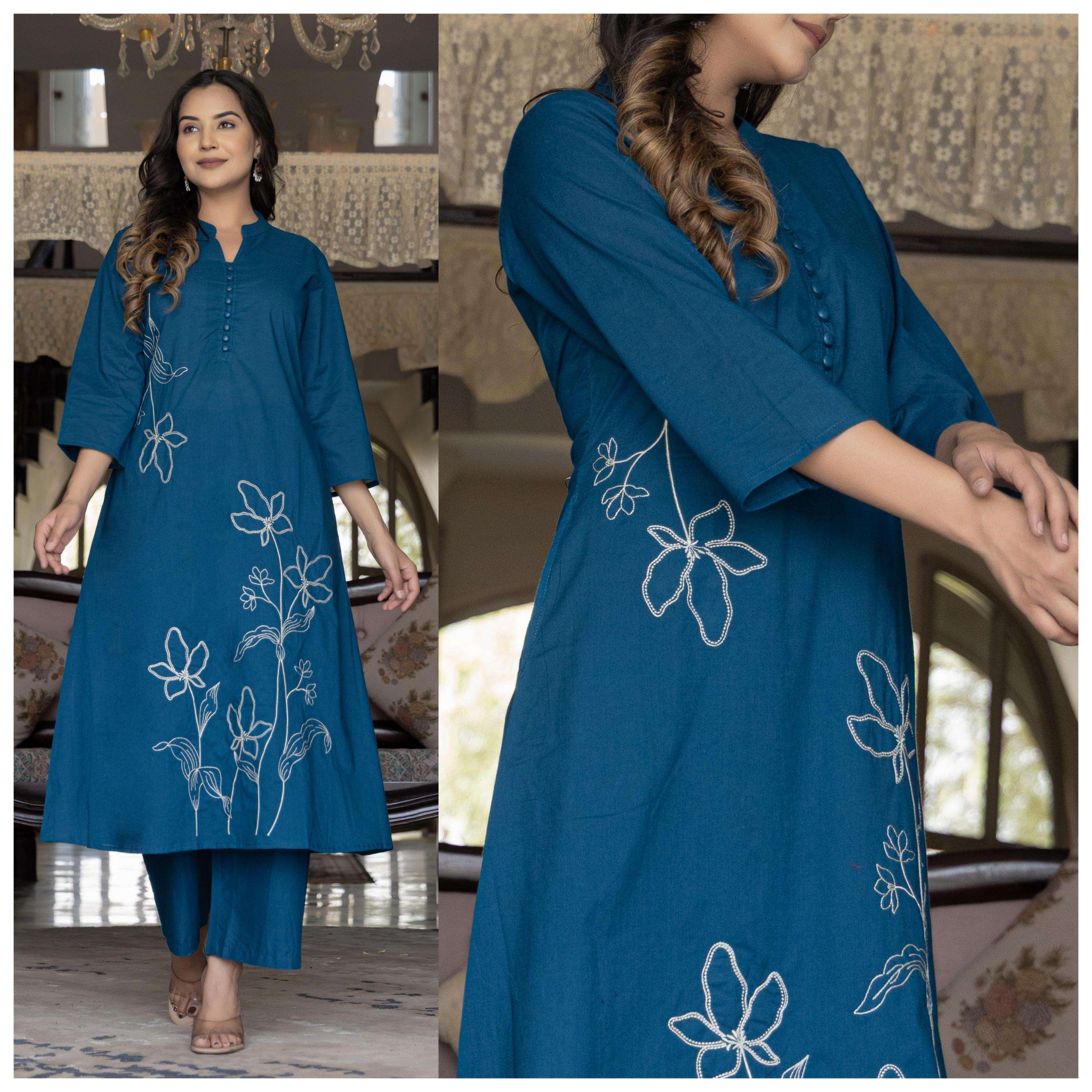 a line hit design full stitch cotton kurta with palazzo online