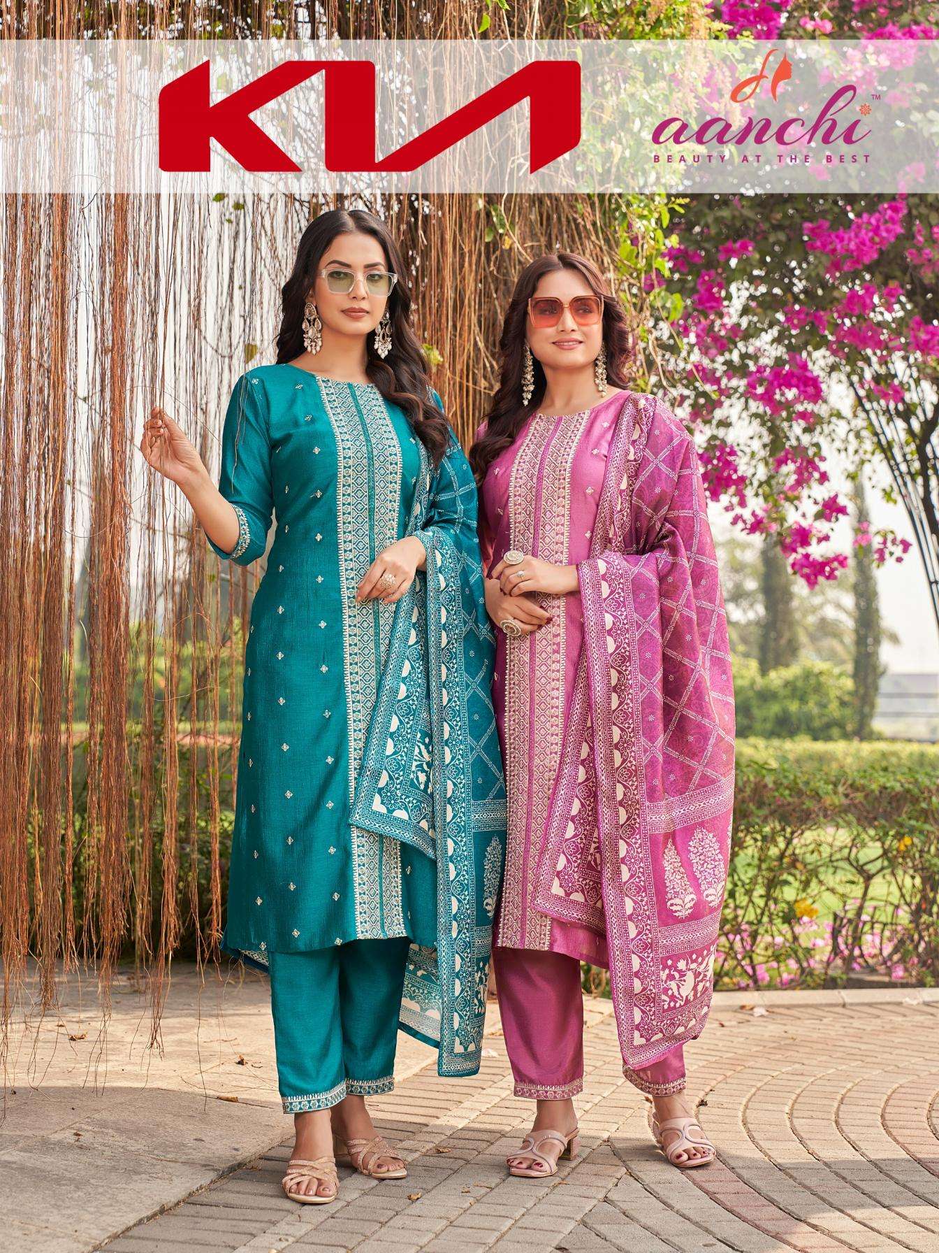 aanchi kia vol 1 vichitra silk wholesale suit 
