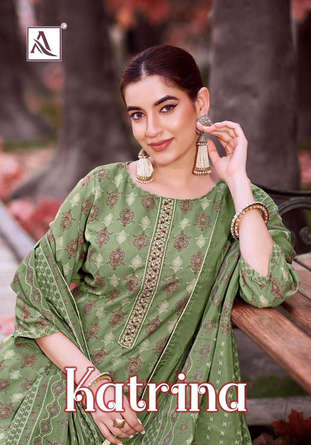 alok suit katrina series 195076701-195076706 pure reyon wholesale suit 