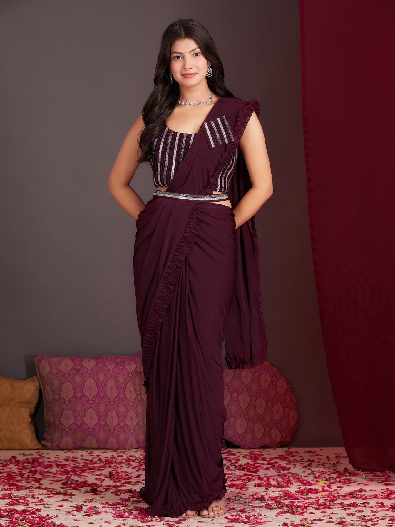 amoha 102130 important fashionable design ready to wear saree