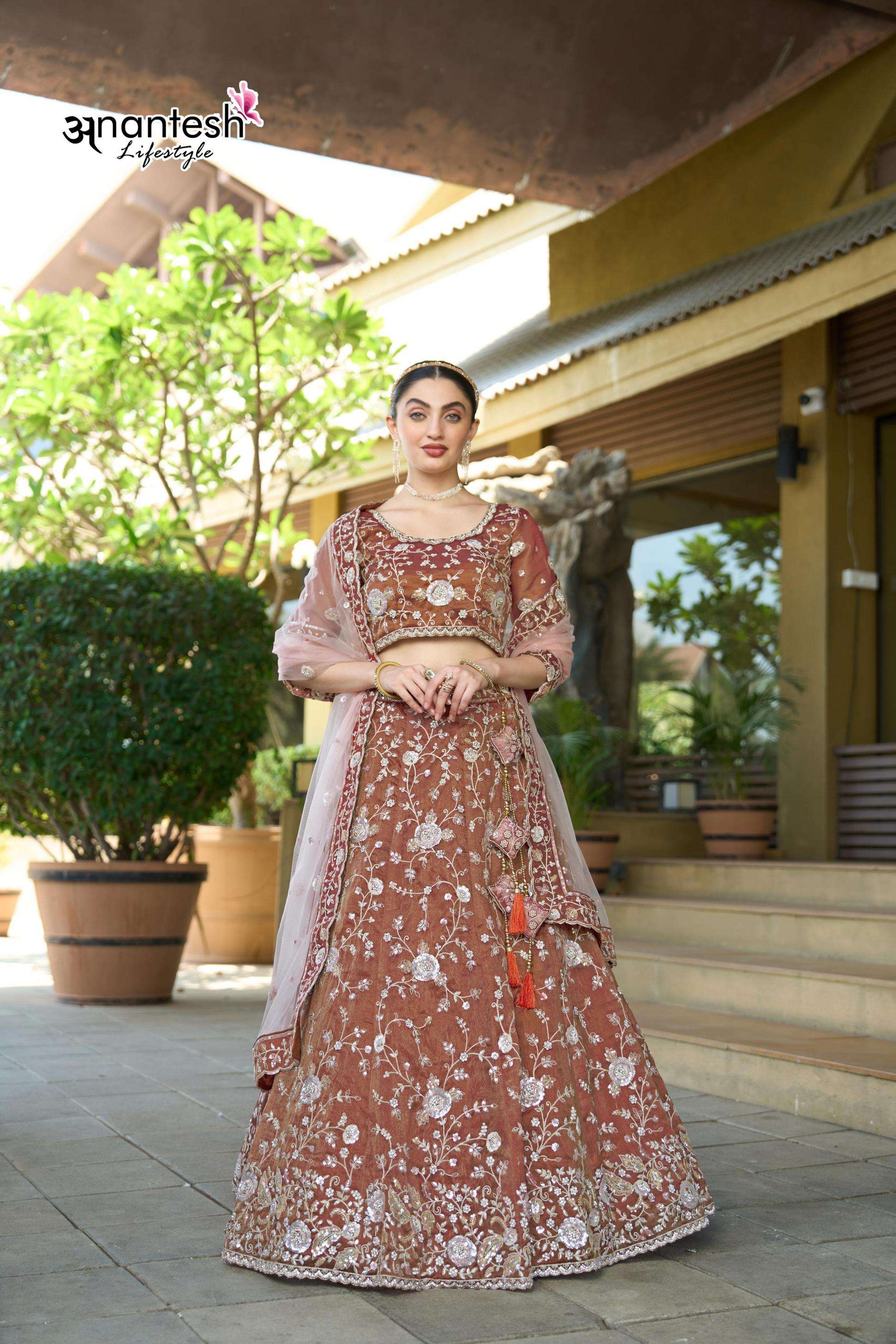 anantesh lifestyle 5053 cosmos tissue wholesale lehenga