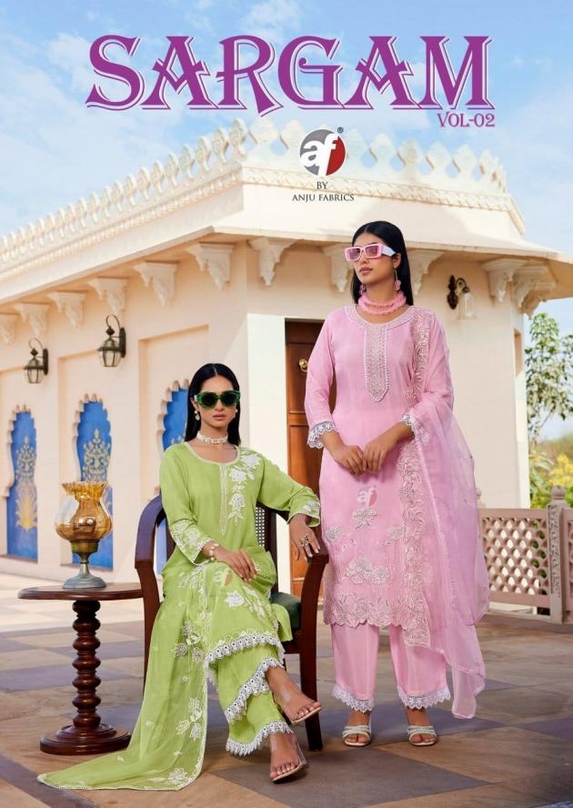 anju fabrics sargam vol 2 series 4241-4245 PURE MUSLIN wholesale suit 