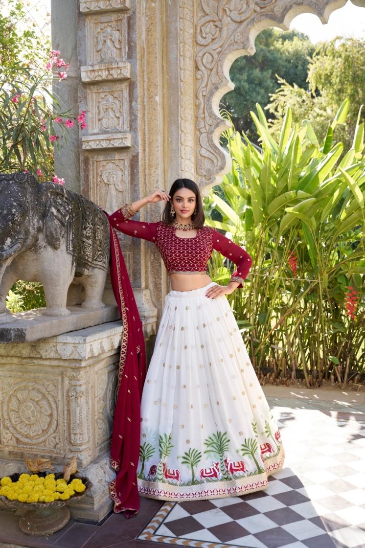 anokhi lnb1412 georgette half saree stitch lehenga unstitch blouse for festivals