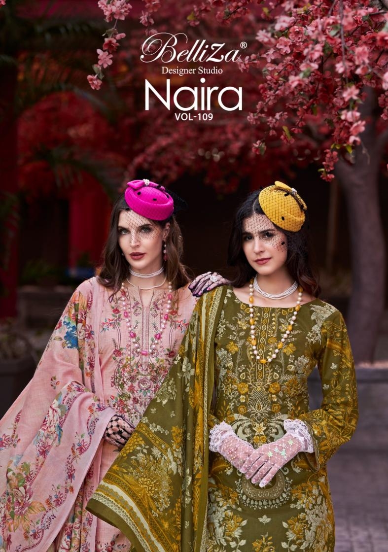 belliza naira vol 109 series 855001-855008 cotton model wholesale suit 