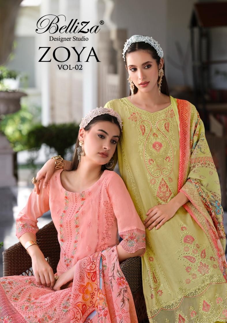 belliza zoya vol 2 series 850001-850006 Pure Cotton Lawn wholesale suit 