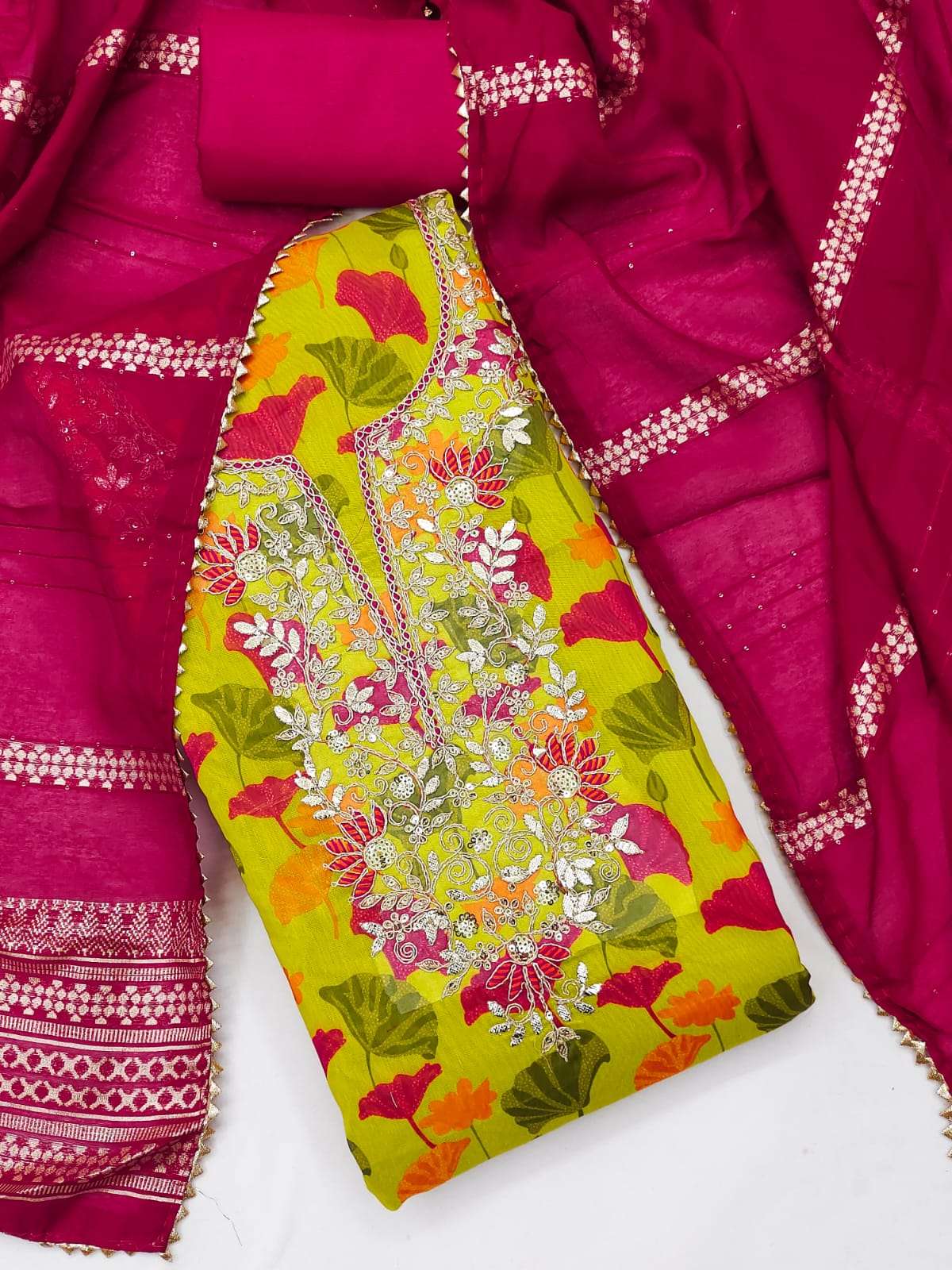 bt 2585 CHANDERI PRINT KODDING SQUANCE WORK wholesale suit 