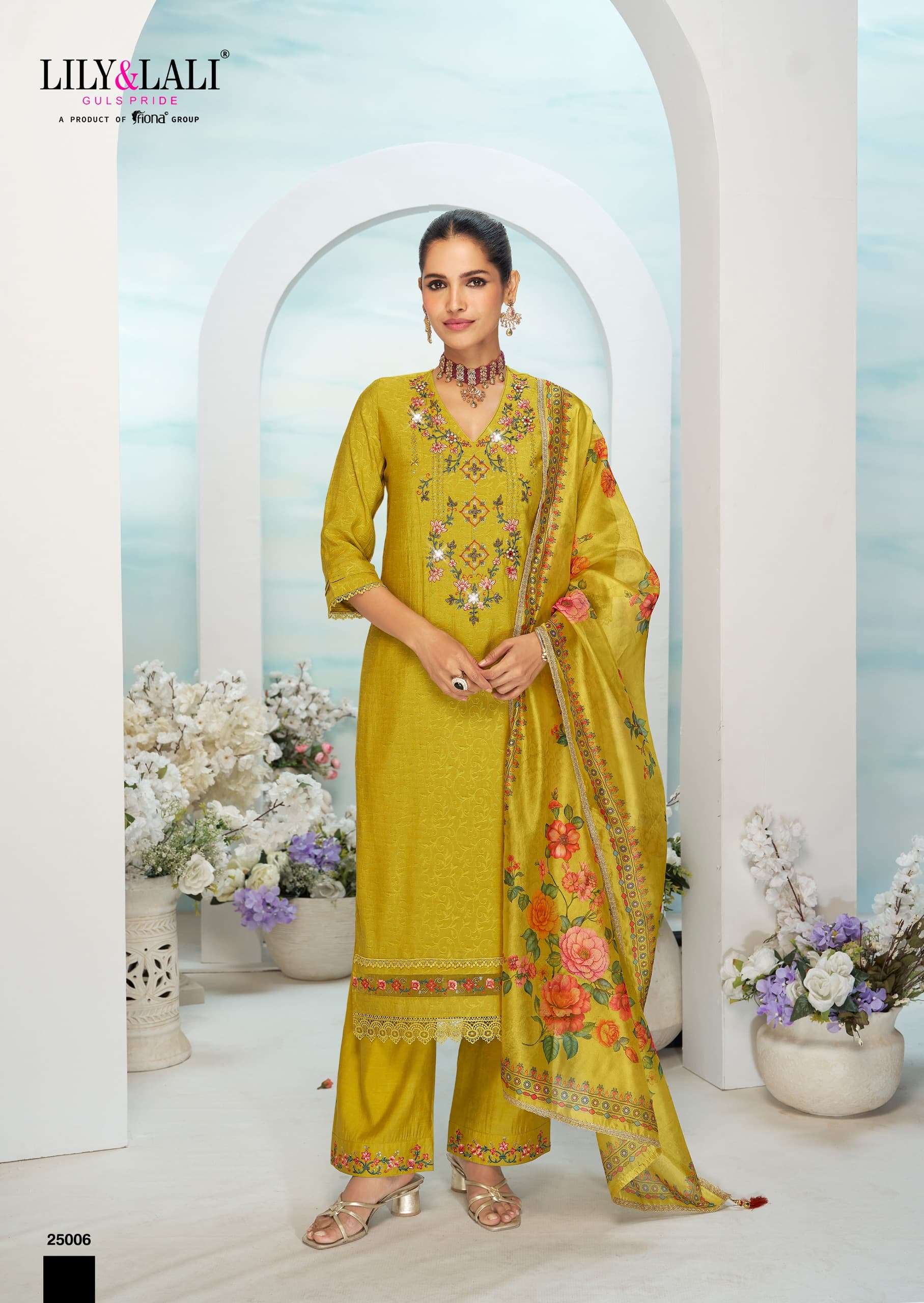 bt 55 Embroidery And Handwork On Self Jacquard Viscouse Silk With Cotton Lining suit