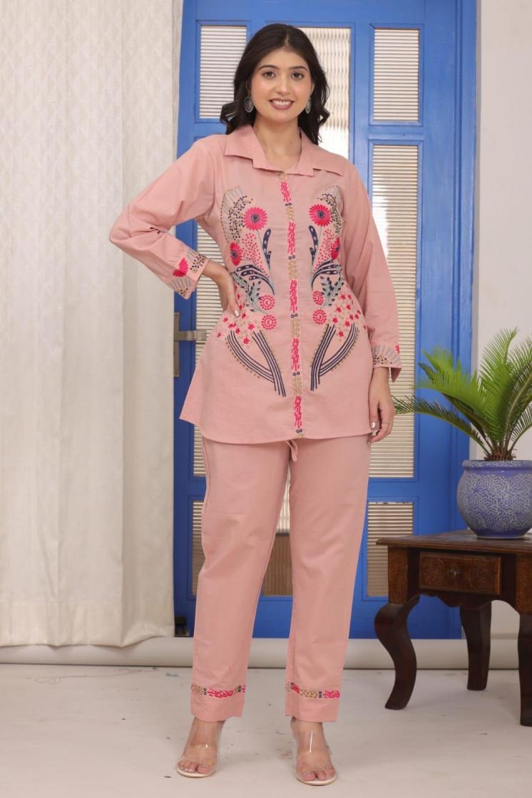 cotton cambric readymade traditional wear co-ord sets for womens