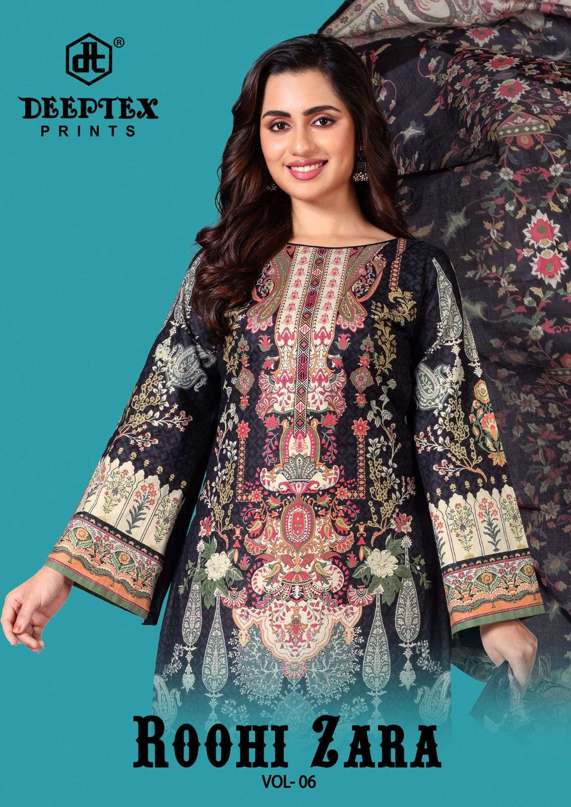 Deeptex Roohi Zara Vol-06 series 6001-6008 Cotton wholesale suit 