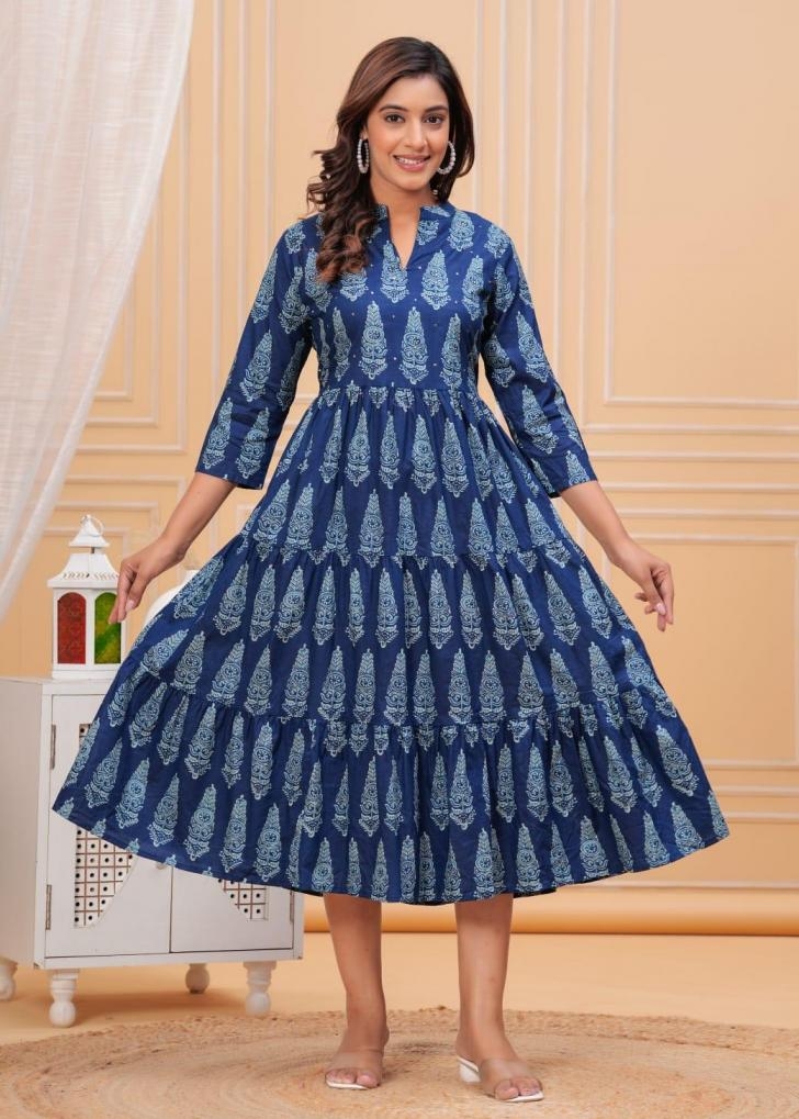 dress style printed home wear gown /dress