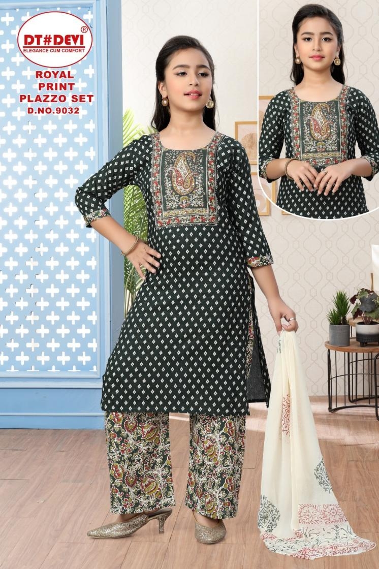 dt devi 9032 royal print plazzo set cotton wholesale suit 