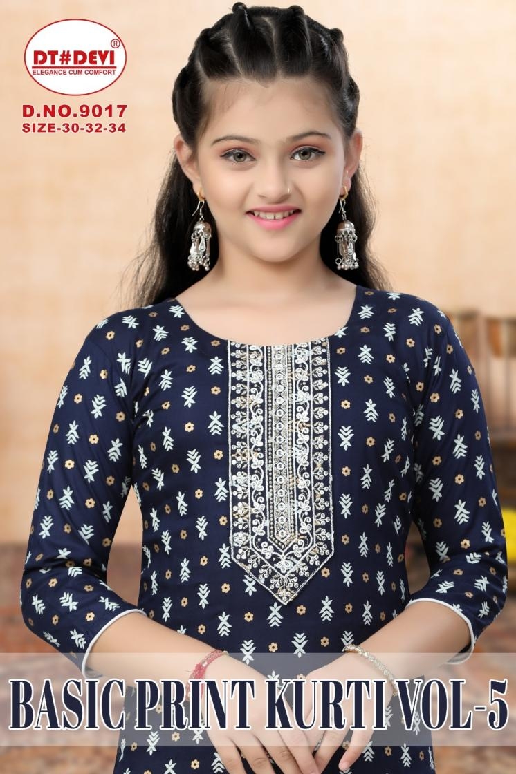 dt devi basic print kurti vol 5 9017 rayon wholesale kurti 