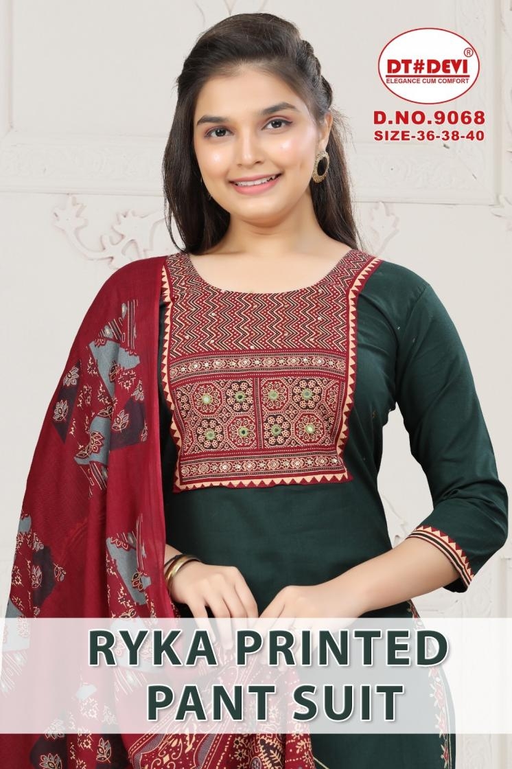 dt devi ryka printed pant suit 9068 cotton wholesale suit 