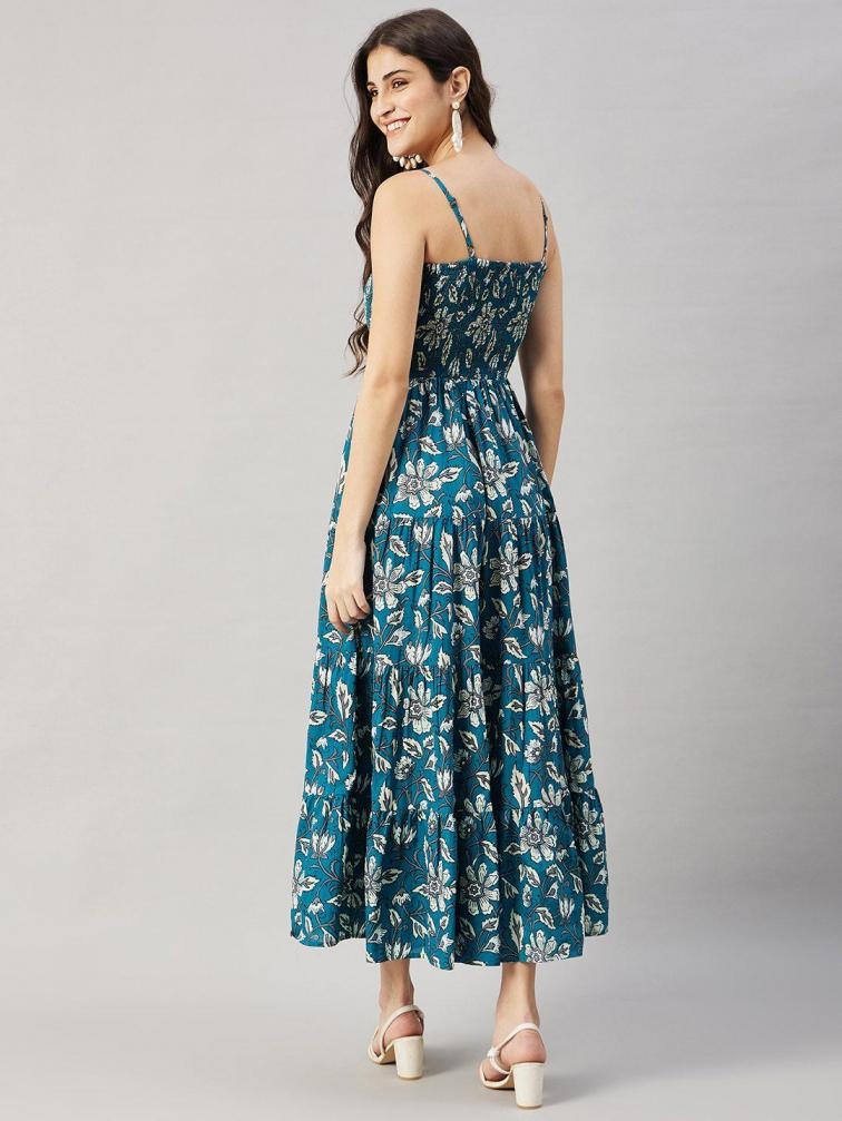floral printed gown with elegance and beauty