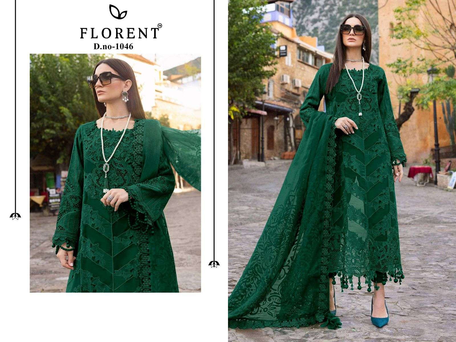 FLORENT 1046 CAMBRIC COTTON WITH HEAVY EMBROIDERY wholesale suit 