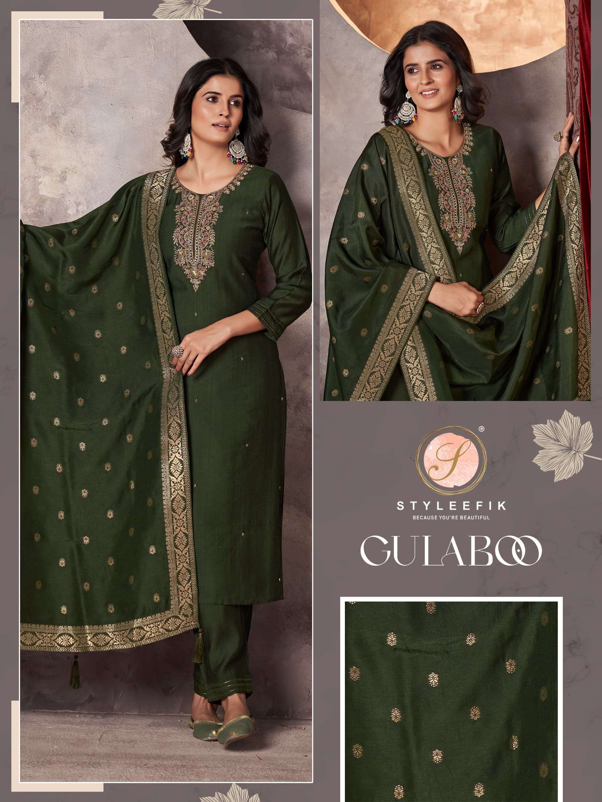 Gulabo Fuji Slik SINGLE & FULL SET BOTH available wholesale suit 