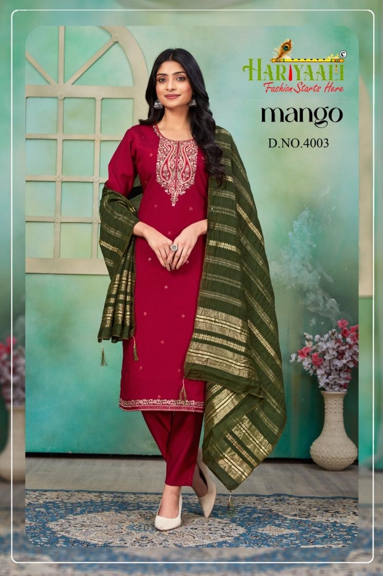 hariyaali mango vol 1 series 4001-4005 SILK wholesale suit