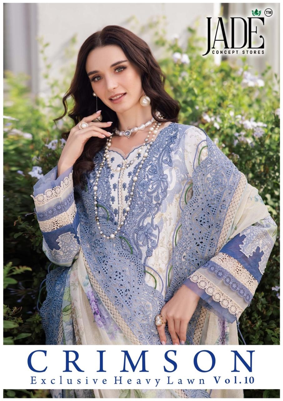 Jade Crimson Vol-10 series 1001-1006 Heavy Lawn Cotton wholesale suit 