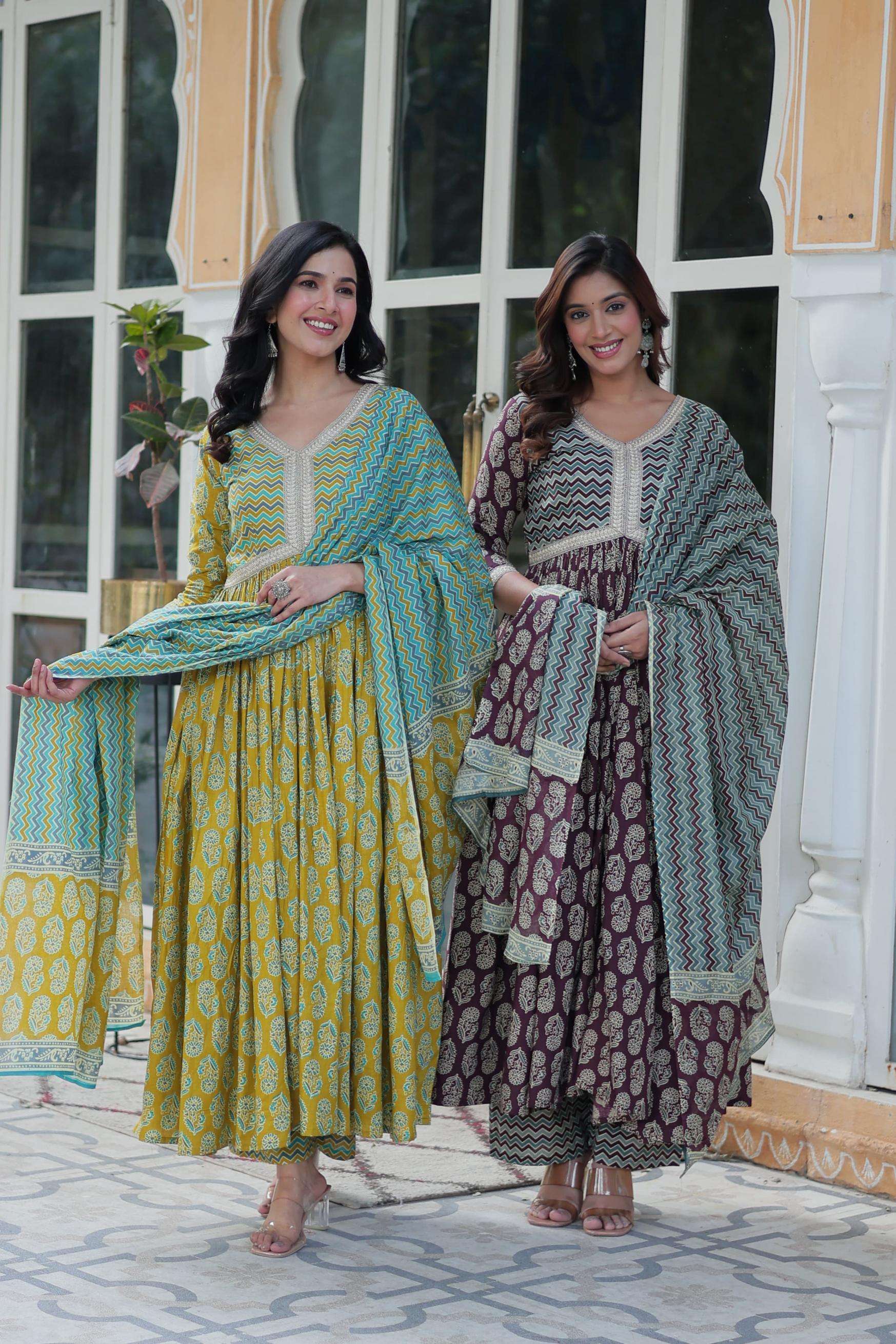 ka 1156 readymade cotton ethnic style kurti pant with dupatta