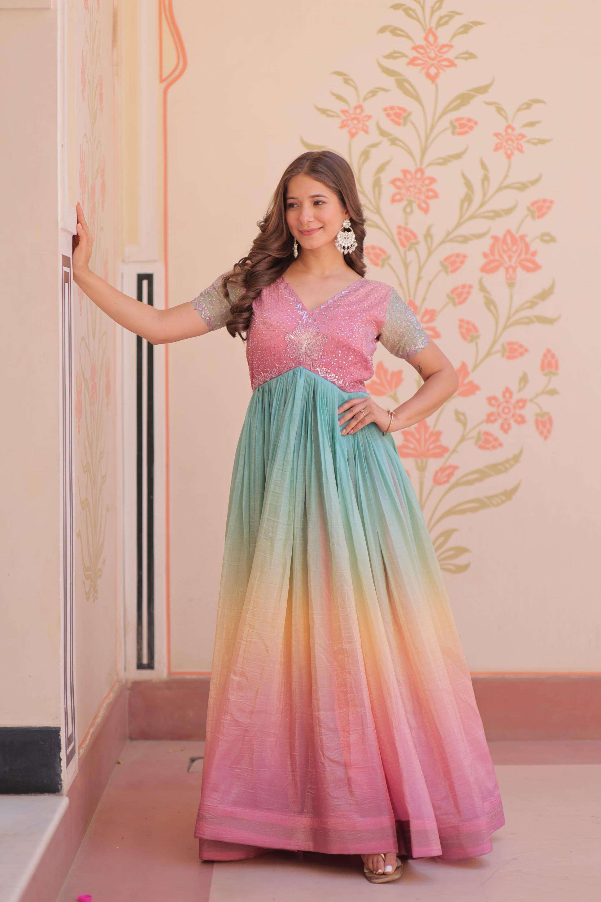 ka 1169 gold crush shop stunning fully stitch gown for any occasion