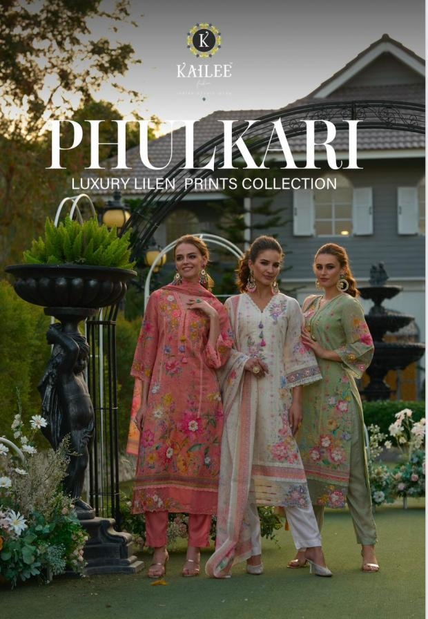 kailee fashion phulkari series 43901-43903 LINEN wholesale suit 