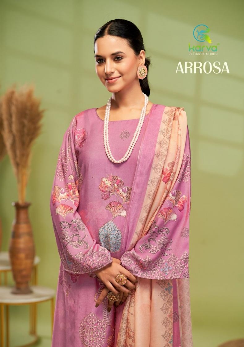 karva designer arrosa series 01-04 viscose muslin wholesale suit 