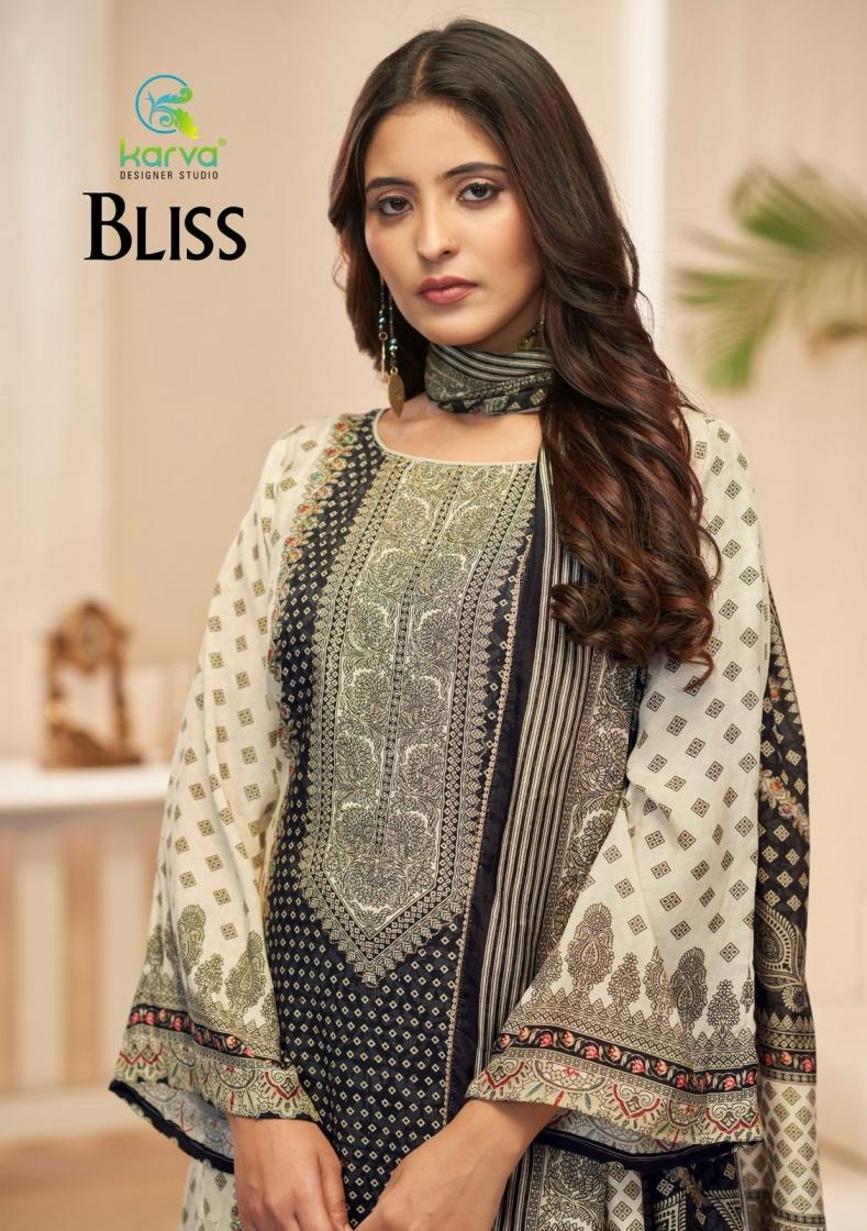 karva designer bliss series 01-04 viscose muslin wholesale suit 