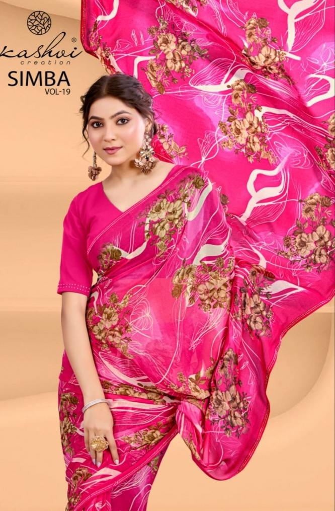 kashvi creation simba vol 19 series 1901-1908 georgette wholesale saree