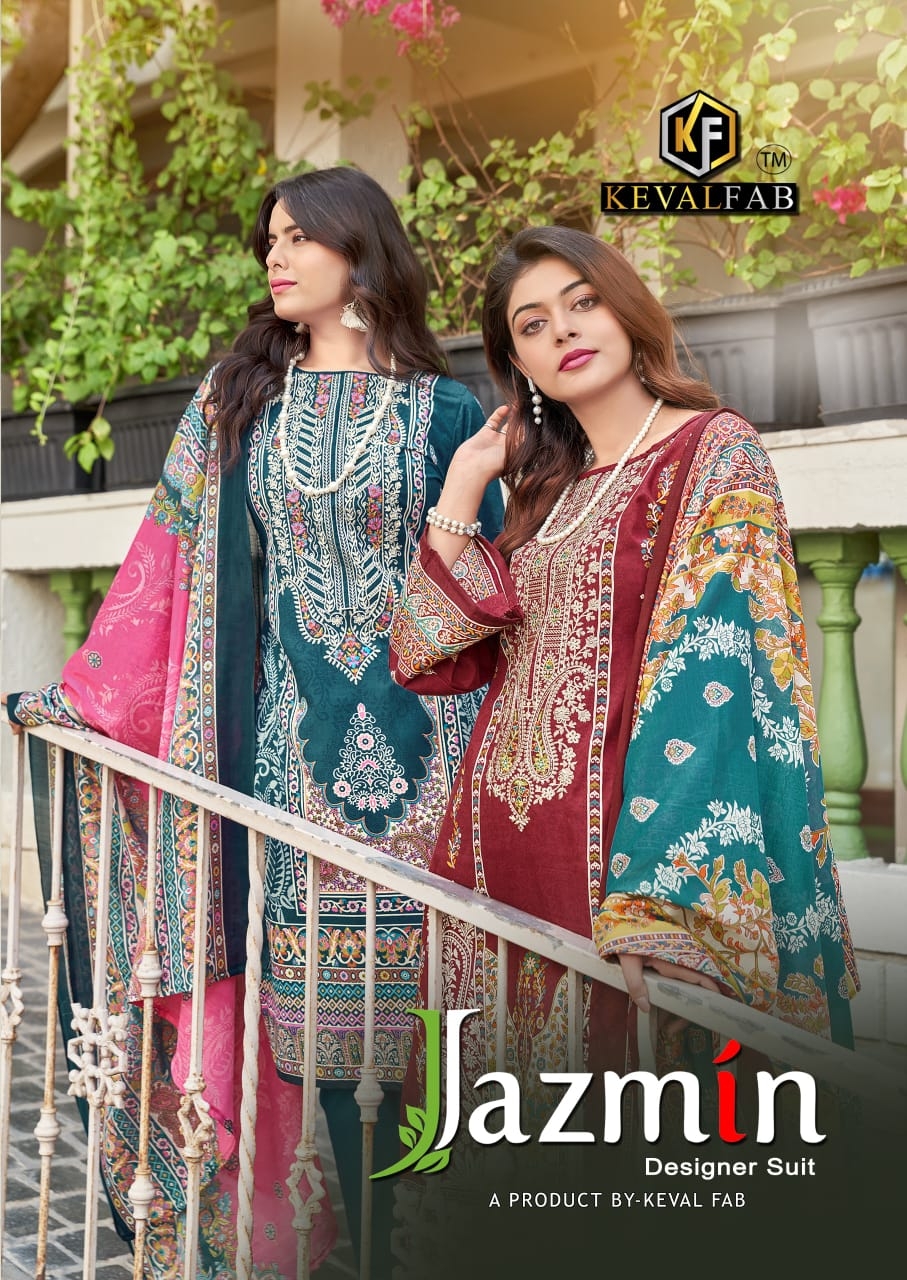 Keval Fab Jazmin Vol-01 series 101-108 Premium Soft Cotton wholesale suit 