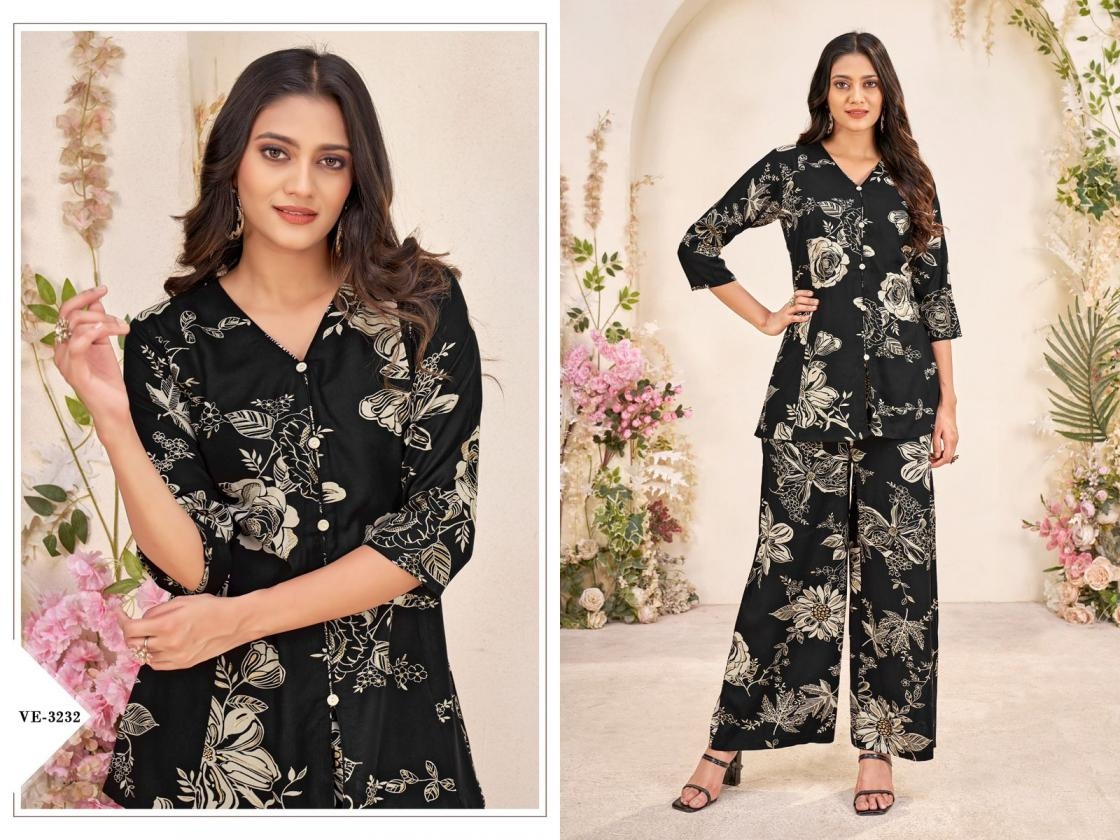 ladies flavour 3232 & 3233 rayon unique colour readymade combo co-ord set