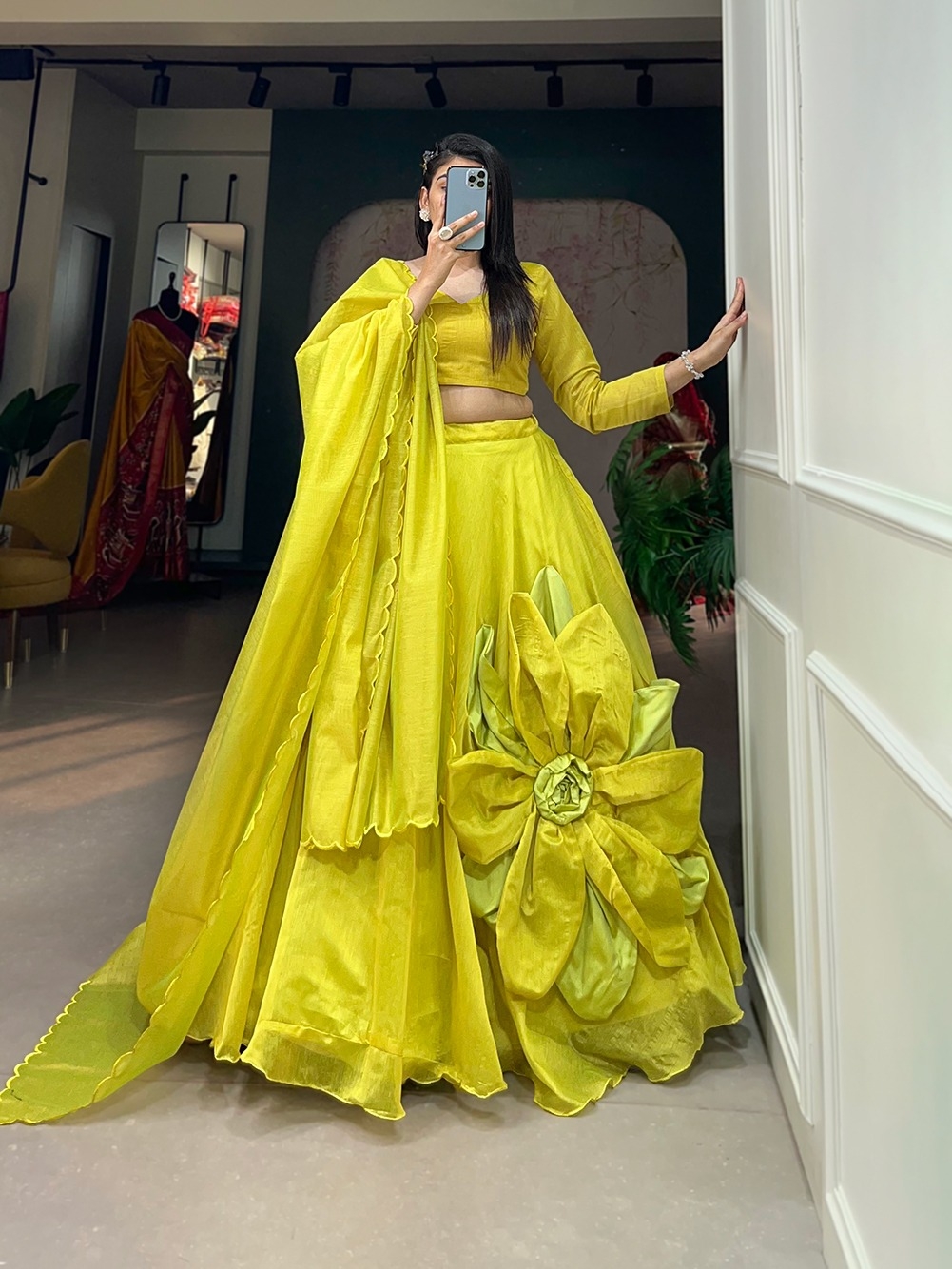 LNB1650PRT Rajwadi Chanderi Silk colored lehenga 