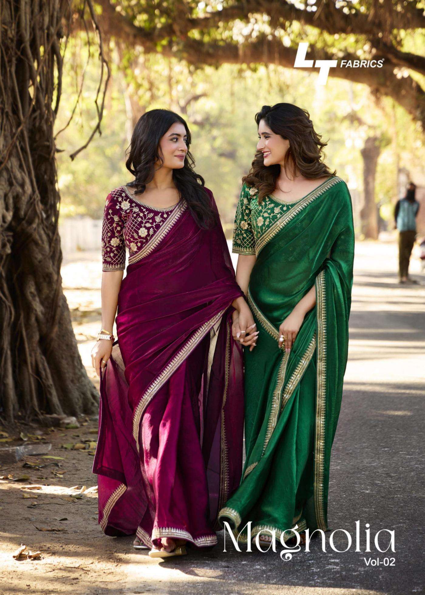 lt fashion magnolia vol 2 series 201-206 malai silk wholesale saree