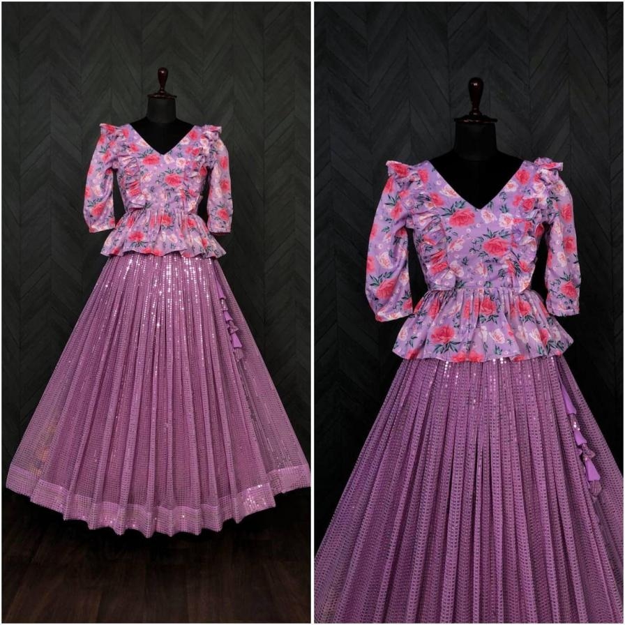 lw 7052 fully stitch faux georgette gorgeous look chaniya choli supplier