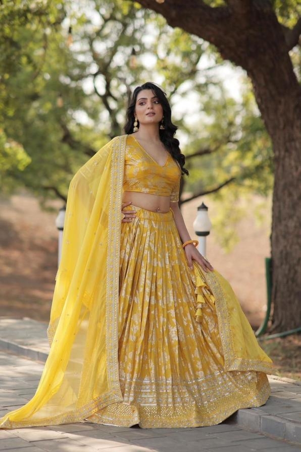 lw 7080 viscose jacquard popular design stitch lehenga unstitch blouse