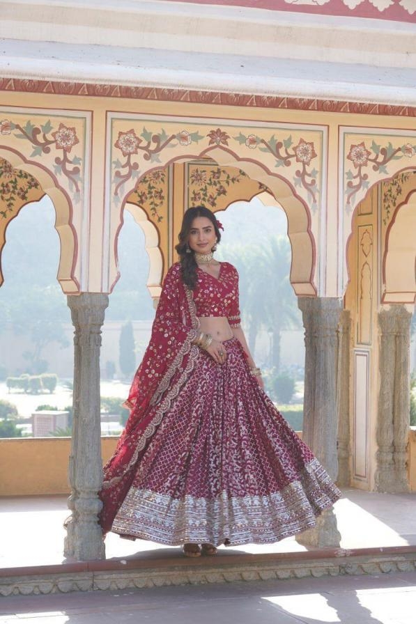 lw 7093 unique viscose jacquard stitch lehenga unstitch choli for wedding