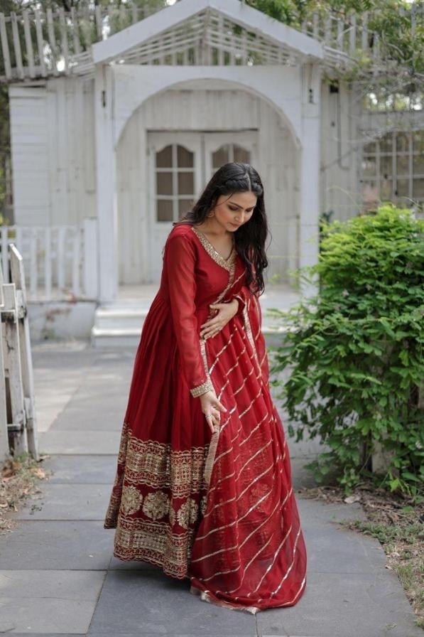 lw 9150 colors traditional faux blooming fully stitch gown with dupatta
