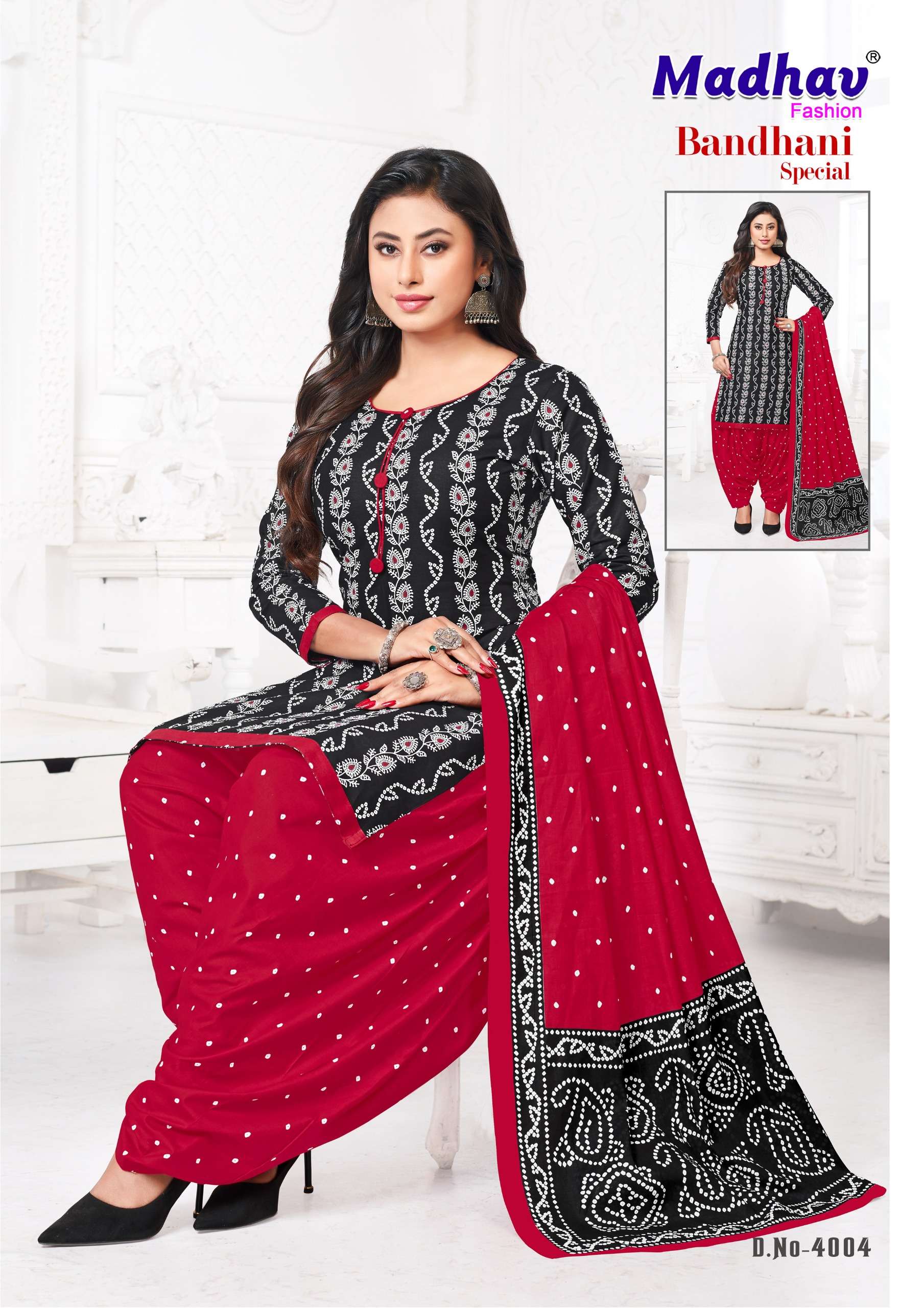 Madhav Bandhani Special Vol-04 series 4001-4010 Cotton wholesale suit 