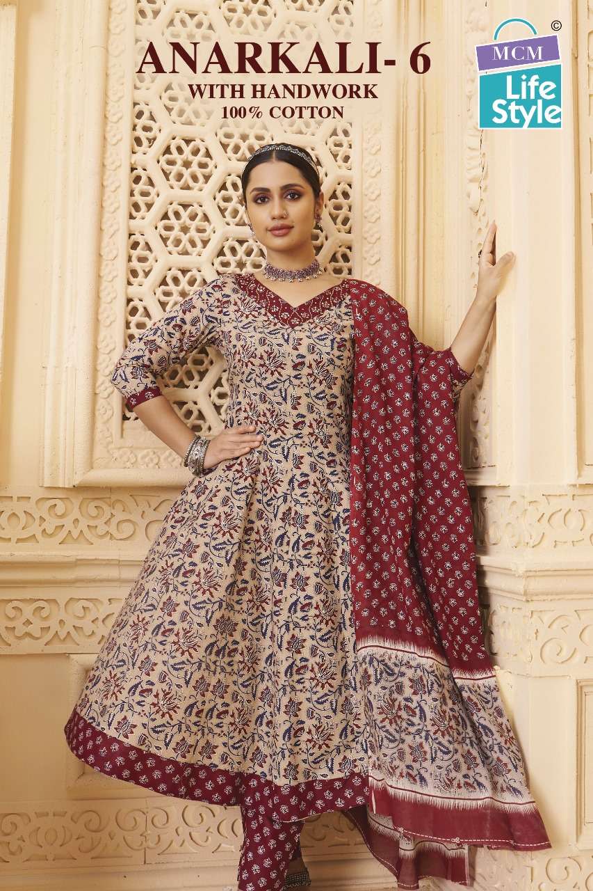 MCM Anarkali Vol-6 series 603-612 Cotton wholesale suit 