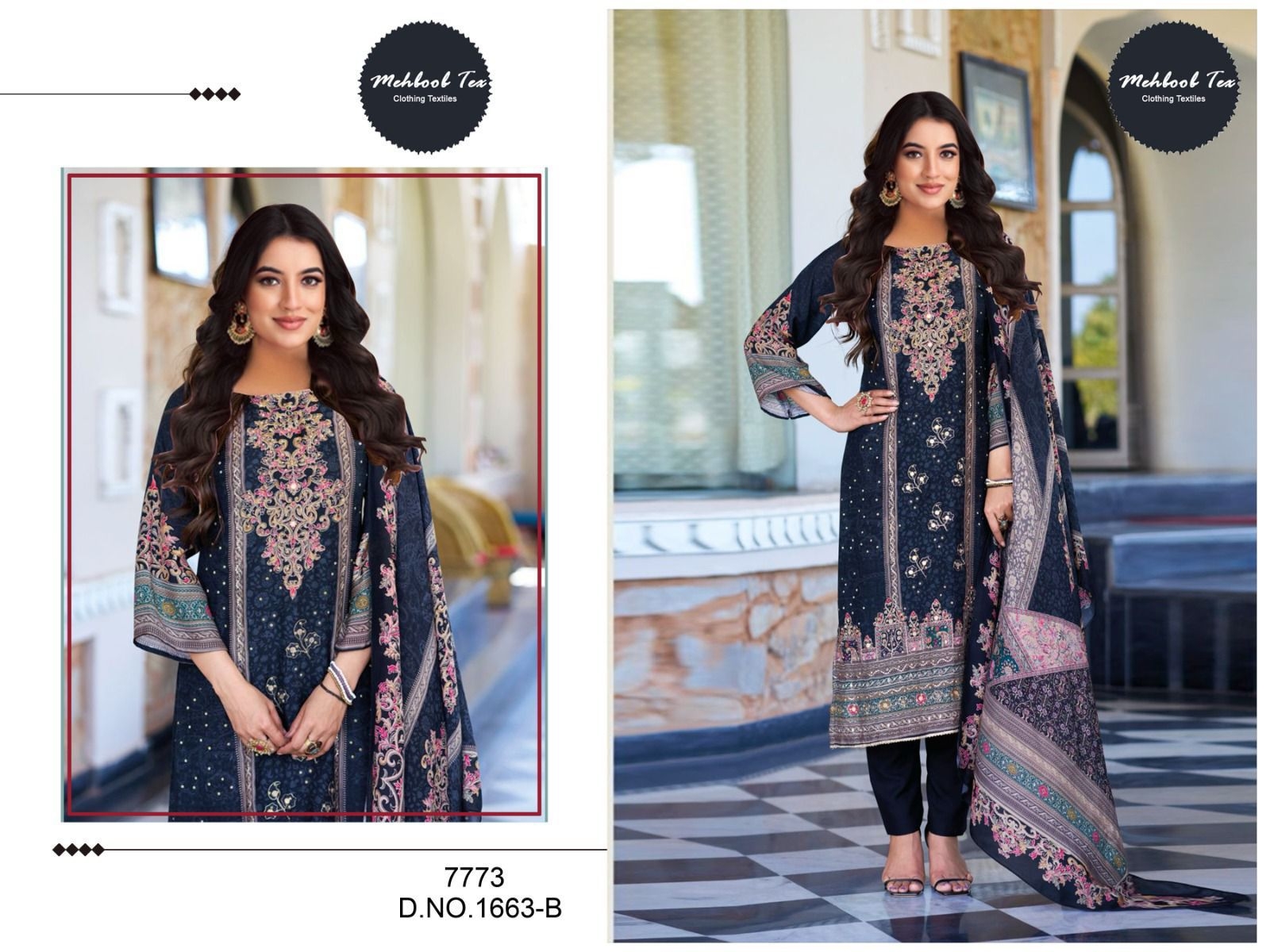 MEHBBOB TEX 1663 & 1664 pure viscose wholesale suit