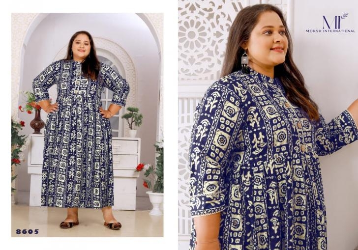 Moksh big size -2 series 8605-8606 RAYON wholesale kurti 