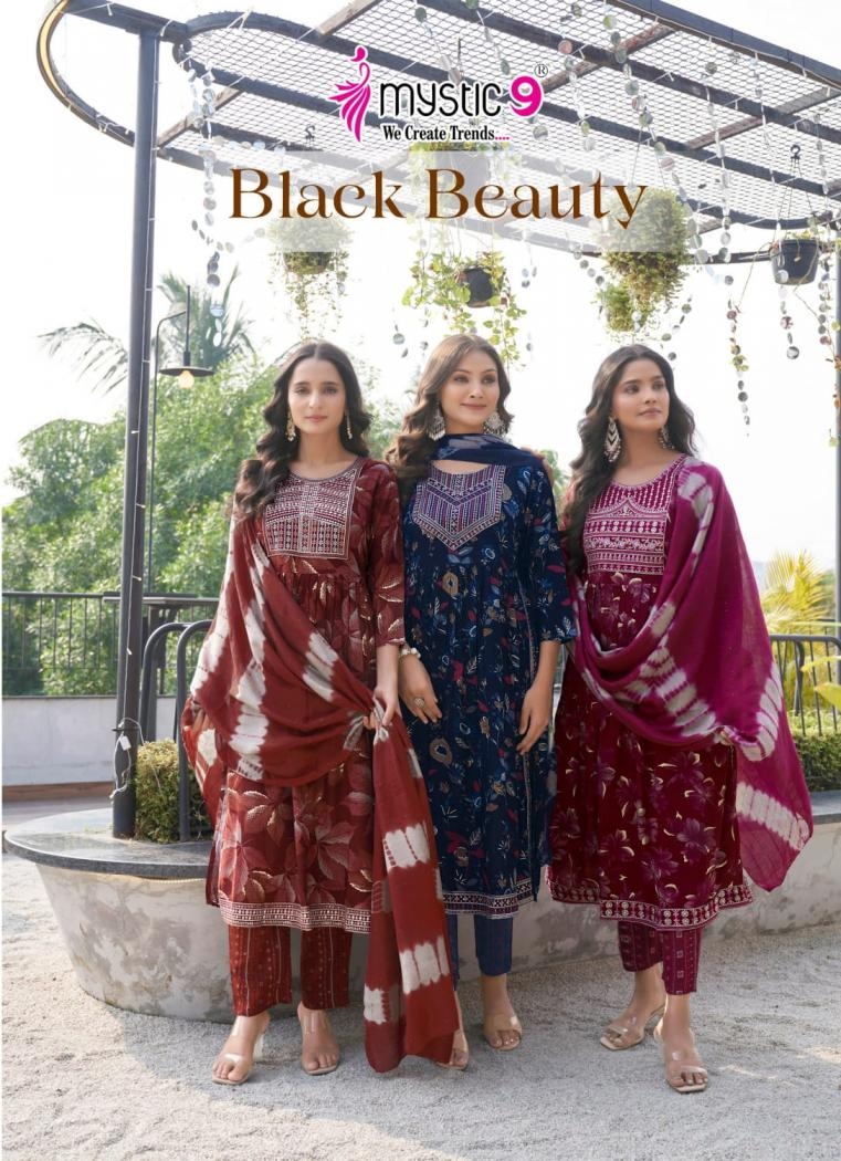 mystic9 black beauty series 5001-5008 BLACK RAYON wholesale suit 