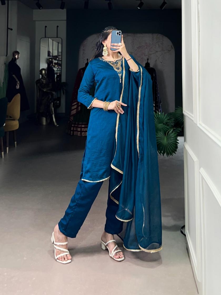 nnk3043 vichitra silk readymade ethnic style single design salwar suits