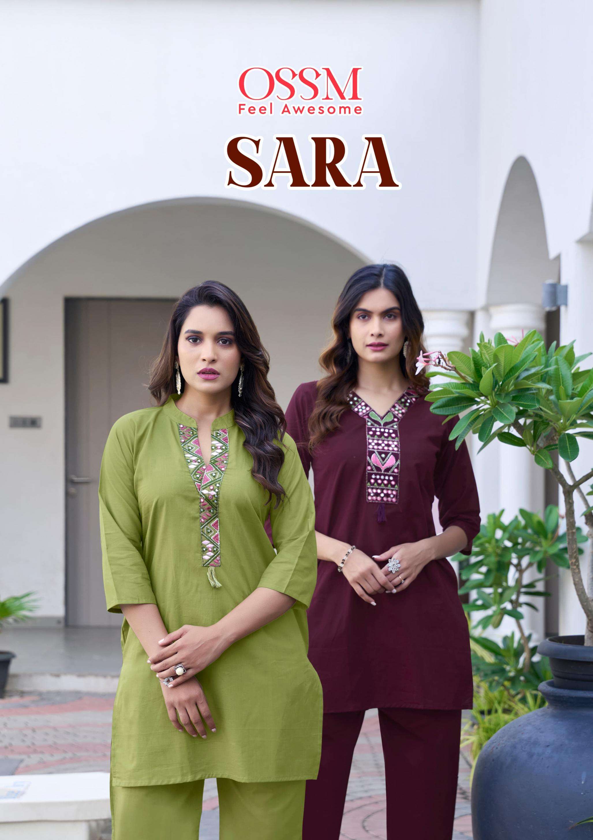 ossm sara series 1001-1006 fancy cotton claasic co-ord set