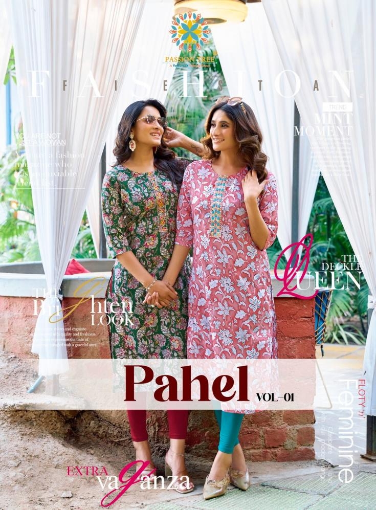 passion tree pahel vol 1 series 1001-1007 Heavy Cotton Prints wholesale kurti 